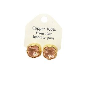 kate studio Blush Pink Stud Earrings 18K Gold Plated Copper trendy fashion gift
